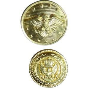 Vintage Military Buttons Gold tone (10)